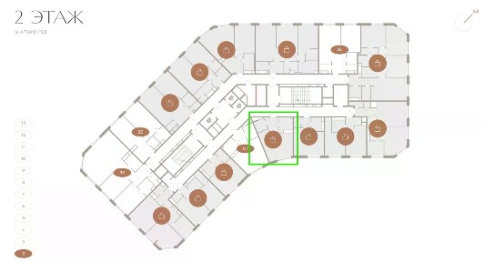 Продается апартаменты-студия, 35,58 м²