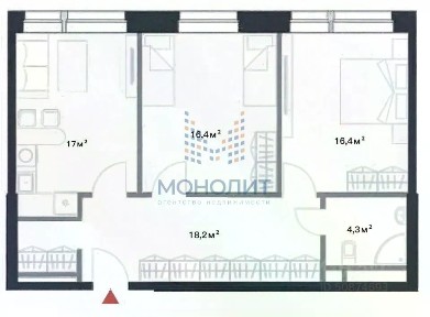 Продаются 2-комн. апартаменты, 72,3 м²