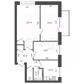 Продается 3-комн. квартира, 52 м²