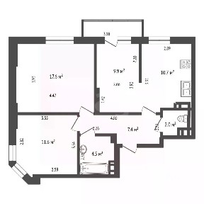 Продается 3-комн. квартира, 65 м²