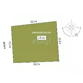 Продается участок, 5,8 сот.
