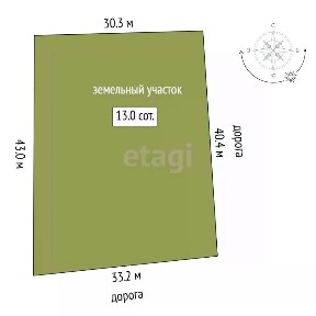 Продается участок, 13 сот.