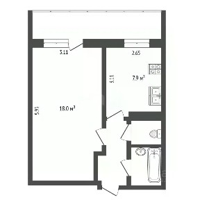 Продается 1-комн. квартира, 32,9 м²