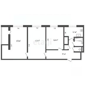 Продается 3-комн. квартира, 66,9 м²