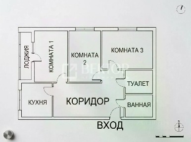Продается 3-комн. квартира, 59,6 м²