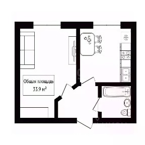 Продается 1-комн. квартира, 33,9 м²