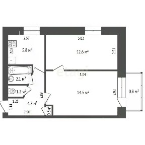 Сдается 2-комн. квартира, 37,3 м²