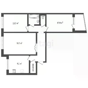 Продается 3-комн. квартира, 62 м²