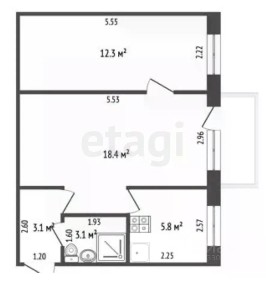 Продается 2-комн. квартира, 45 м²