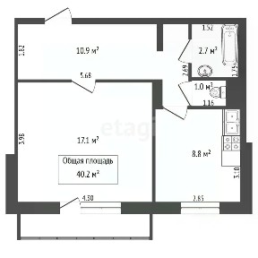 Продается 1-комн. квартира, 40,2 м²