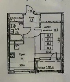 Продается 1-комн. квартира, 34,6 м²