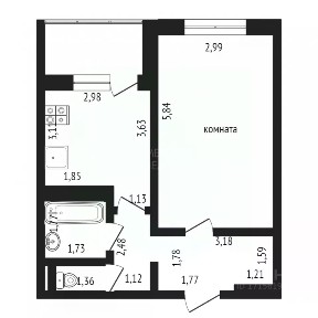Сдается 1-комн. квартира, 39 м²