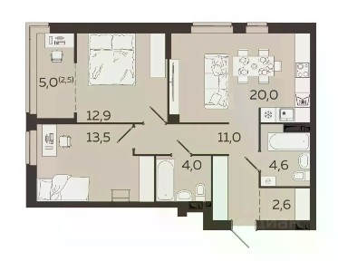 Продается 3-комн. квартира, 69,2 м²