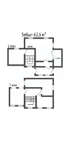 Продается 2-этажный дом, 62,6 м²