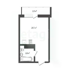 Продается студия, 20,5 м²