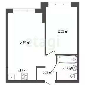 Продается 1-комн. квартира, 38,81 м²