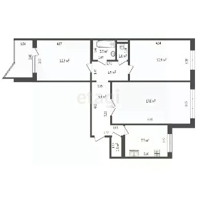 Продается 3-комн. квартира, 65,4 м²