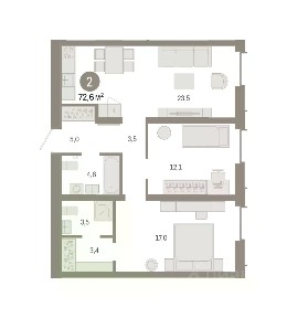 Продается 3-комн. квартира, 72,6 м²