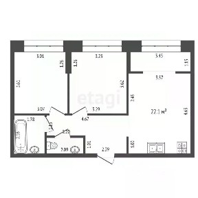 Продается 2-комн. квартира, 56,7 м²
