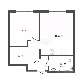Продается 1-комн. квартира, 39,11 м²