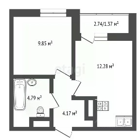 Продается 1-комн. квартира, 30,9 м²