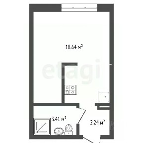 Продается студия, 24,29 м²