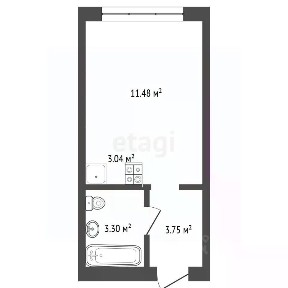 Продается студия, 21,6 м²