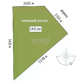 Продается участок, 13,96 сот.