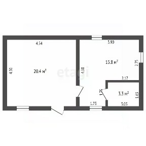 Продается 1-этажный дом, 39,1 м²