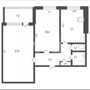 Продается 2-комн. квартира, 43,3 м²