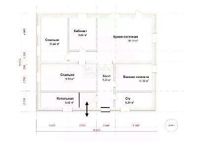 Продается 1-этажный дом, 121 м²