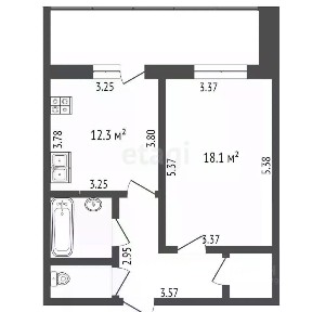 Продается 1-комн. квартира, 48,5 м²