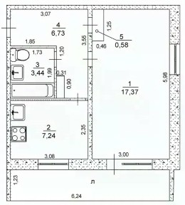 Продается 1-комн. квартира, 35,4 м²