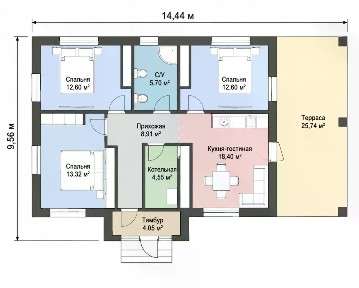 Продается 1-этажный дом, 106 м²