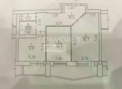 Продается 2-комн. квартира, 54,1 м²