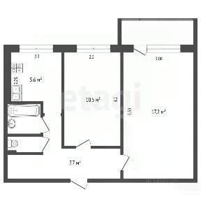 Продается 2-комн. квартира, 44,1 м²