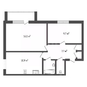 Продается 2-комн. квартира, 49,2 м²
