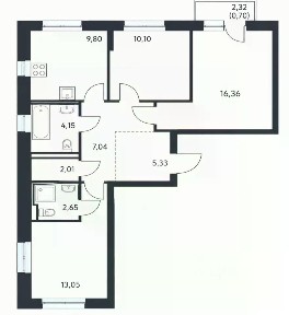Продается 3-комн. квартира, 71,19 м²