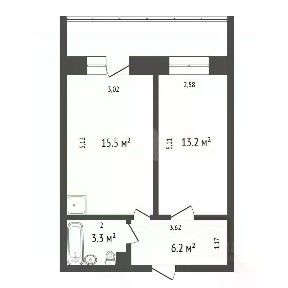 Продается 1-комн. квартира, 38,2 м²