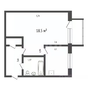 Продается 1-комн. квартира, 31,4 м²