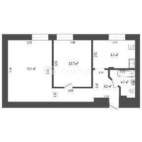 Продается 2-комн. квартира, 55,1 м²