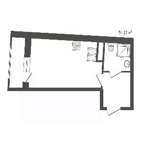Продается студия, 27 м²