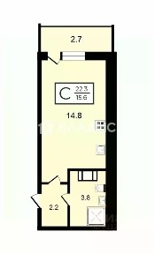 Продается студия, 22,3 м²