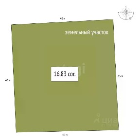 Продается участок, 16,83 сот.