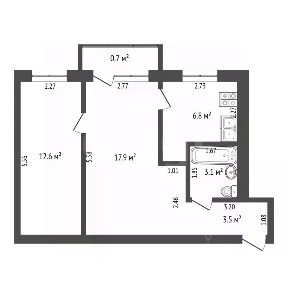 Продается 2-комн. квартира, 43,9 м²