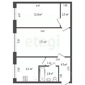 Продается 2-комн. квартира, 44,6 м²