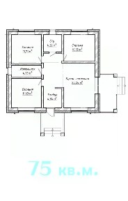Продается 1-этажный дом, 75 м²