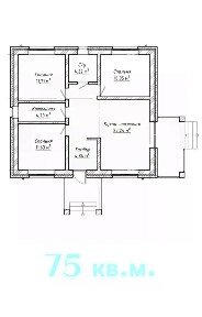 Продается 1-этажный дом, 75 м²