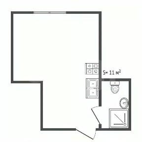 Продается апартаменты-студия, 11 м²