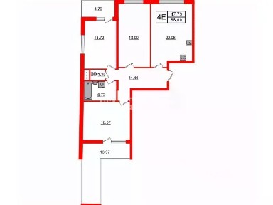 Продается 3-комн. квартира, 88 м²
